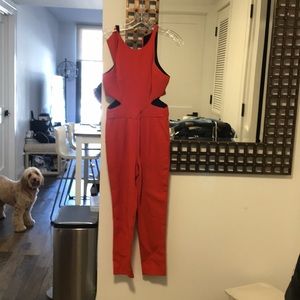 Red cut out jumpsuit
